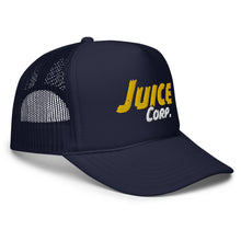 Load image into Gallery viewer, Juice Corp. Yellow logo Foam trucker hat