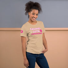 Load image into Gallery viewer, Crooked Letta Pink logo Unisex t-shirt
