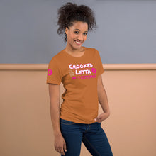 Load image into Gallery viewer, Crooked Letta Pink logo Unisex t-shirt