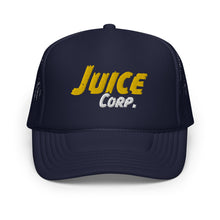 Load image into Gallery viewer, Juice Corp. Yellow logo Foam trucker hat
