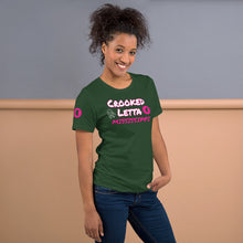 Load image into Gallery viewer, Crooked Letta Pink logo Unisex t-shirt
