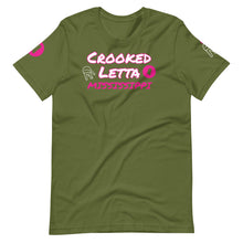 Load image into Gallery viewer, Crooked Letta Pink logo Unisex t-shirt
