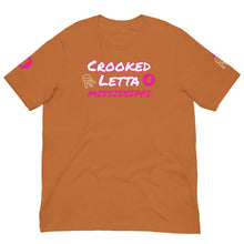 Load image into Gallery viewer, Crooked Letta Pink logo Unisex t-shirt

