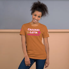 Load image into Gallery viewer, Crooked Letta Pink logo Unisex t-shirt

